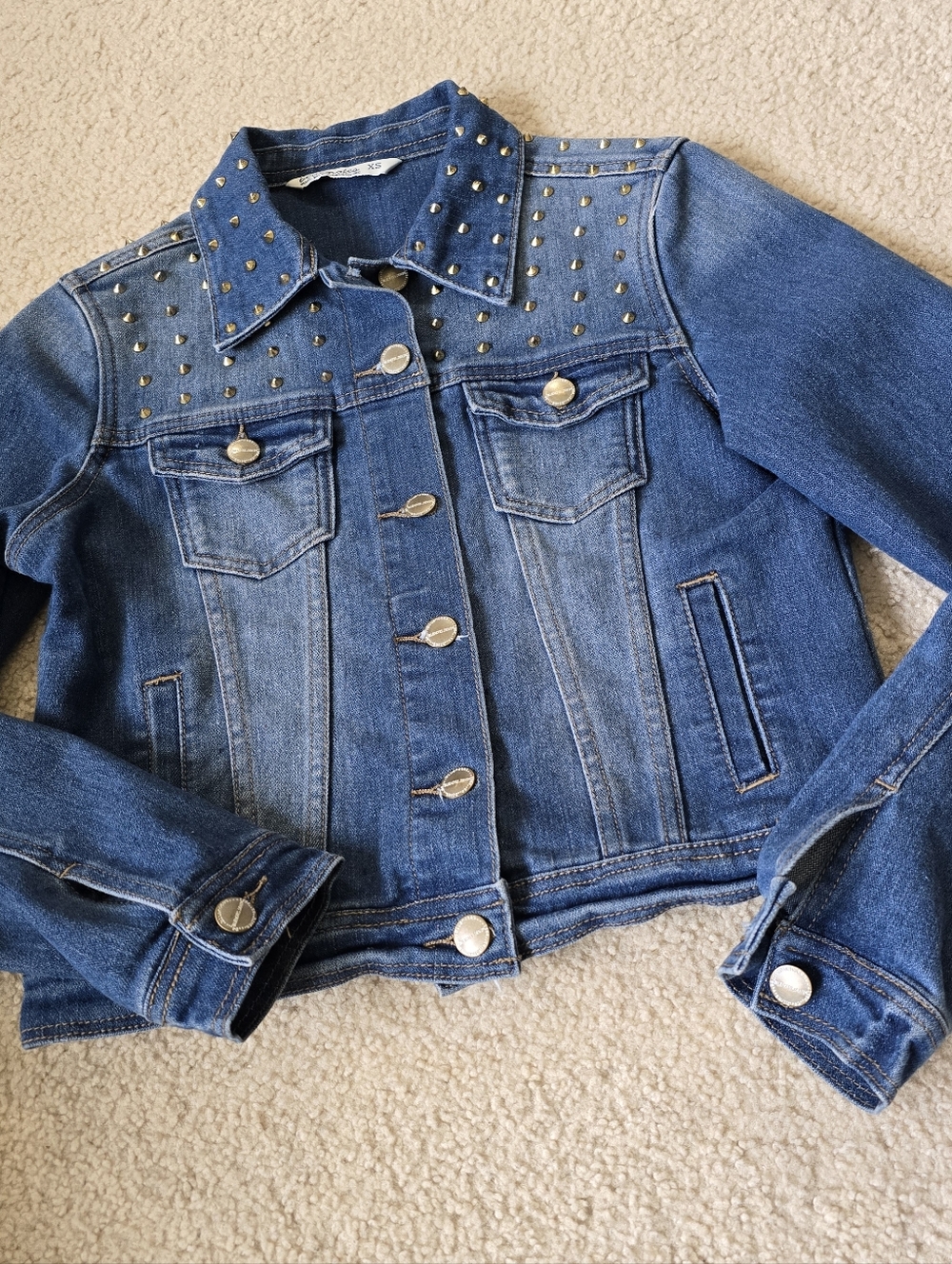 Bluenotes Studded Ombre Denim Jacket XS Fits Small Too